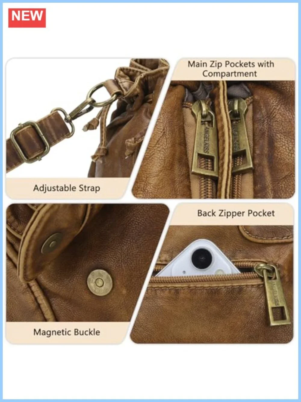 Small Hobo Bag for Women Faux Leather Shoulder Handbag Crossbody Purse with